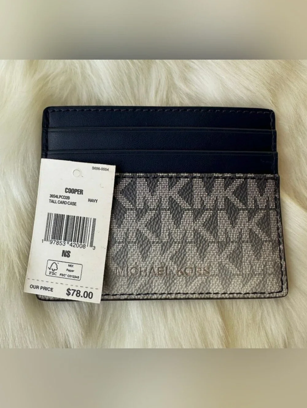 Michael Kors Black & Silver MK Signature Card Cas Cooper Ombre Logo